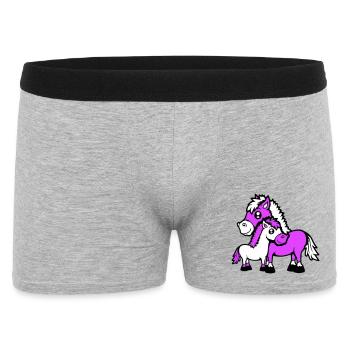 2 Cute Horses Child Family Mom Dad Mom Father - Men's Boxer Shorts - heather grey - Front