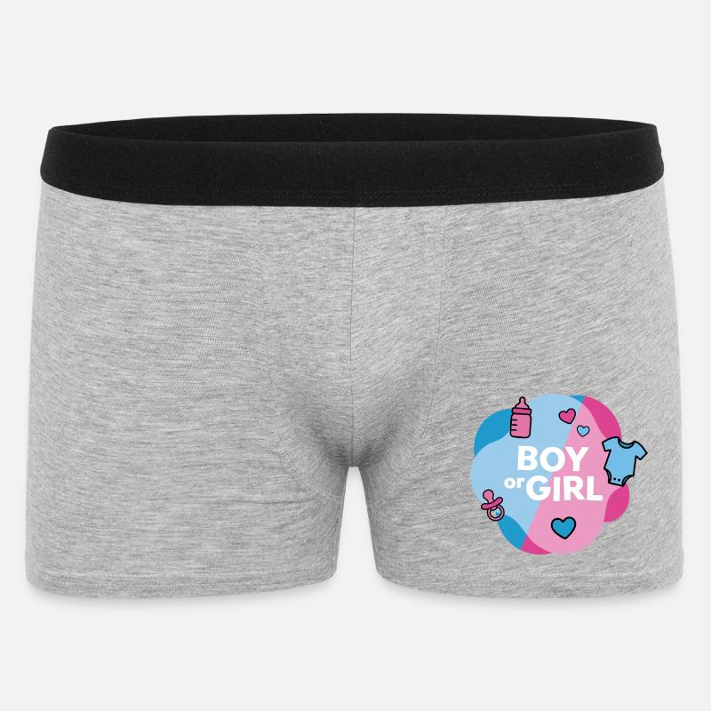 Geschlecht enthüllen Junge oder Mädchen - Männer Boxer Shorts - Grau meliert