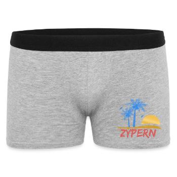 Tropical Palm Trees Sunset of Cyprus - Men's Boxer Shorts - heather grey - Front