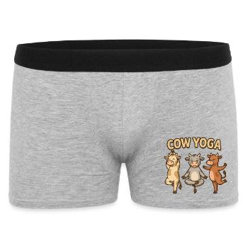 Illustration de yoga de vache - Boxer Homme - gris chiné - Devant