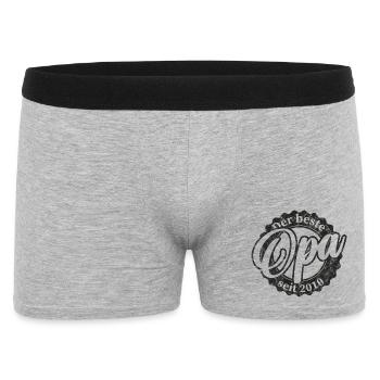 Der Beste Opa seit 2010 - Männer Boxer Shorts - Grau meliert - Vorne