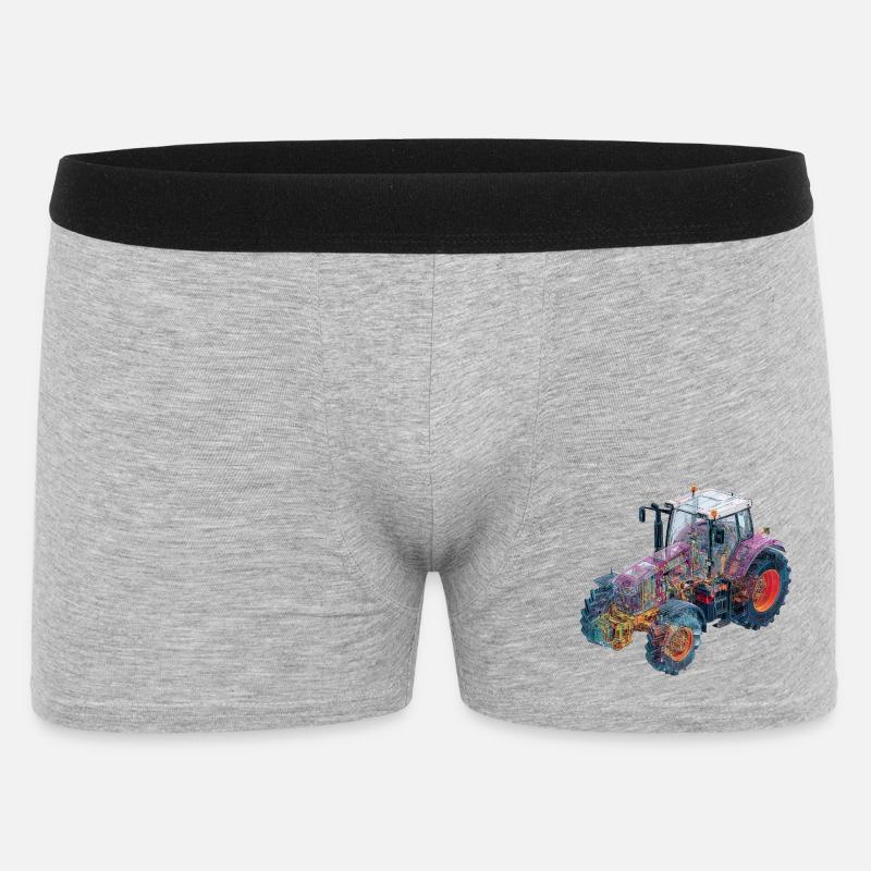 CAD-Röntgen-Traktor Farbenspiel Illustration - Männer Boxer Shorts - Grau meliert