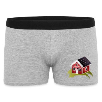 Small red Swedish house in Nordic style - Men's Boxer Shorts - heather grey - Front