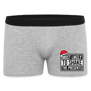 Most Likely to Shake the Presents Christmas Fun - Men's Boxer Shorts - heather grey - Front