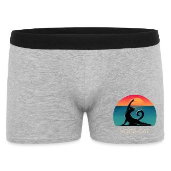 Yoga Cat – Un design décontracté pour les fans de chats - Boxer Homme - gris chiné - Devant