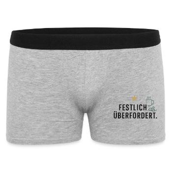 Festlich überfordert - Männer Boxer Shorts - Grau meliert - Vorne