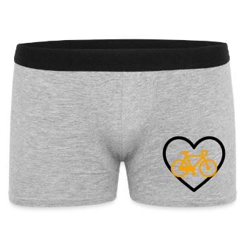 Cycling Heart Bicycle Sport Passion - Men's Boxer Shorts - heather grey - Front