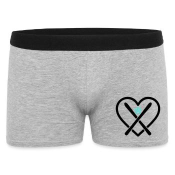 Skiing Heart Mountain Snow Sport Passion - Men's Boxer Shorts - heather grey - Front