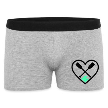 Canoe Kayak Heart Paddles Wave Sport Nature - Men's Boxer Shorts - heather grey - Front
