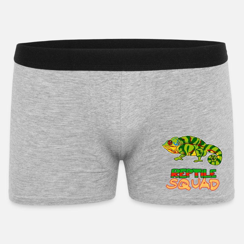Reptile Squad Bunte Chamäleon-Kunst - Männer Boxer Shorts - Grau meliert
