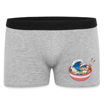 Epic Great Wave Ramen Bowl Japanese Art Design - Men's Boxer Shorts - heather grey - Front