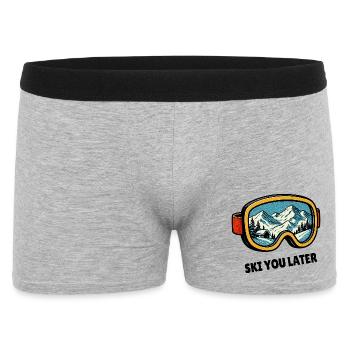 Ski You Later – ski goggle design for skiers - Men's Boxer Shorts - heather grey - Front