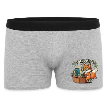 Focus mode fox on the computer - Men's Boxer Shorts - heather grey - Front
