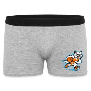Fast Basketball Cat Dribbling Mascot - Men's Boxer Shorts - heather grey - Front