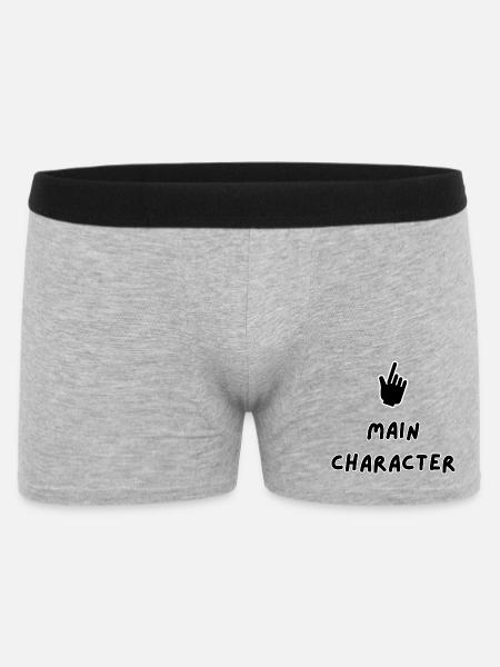 Hoofdpersonage – Gedurfd typografieontwerp - Mannen Boxershorts - grijs gemêleerd