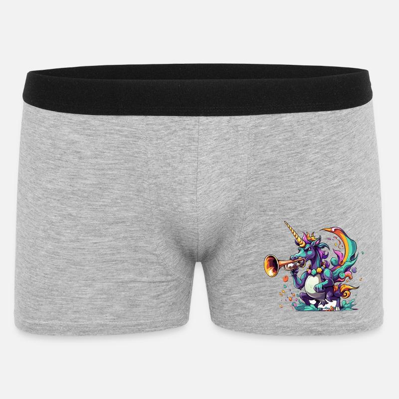 Farbexplosion Einhorn-Trompeter - Männer Boxer Shorts - Grau meliert