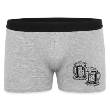 Bierglas Bier Saufen - Männer Boxer Shorts - Grau meliert - Vorne