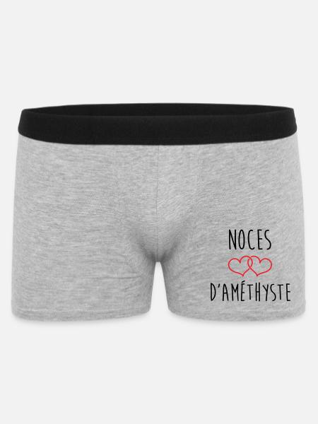Amethyst Wedding 48 Years of Marriage - Men's Boxer Shorts - heather grey