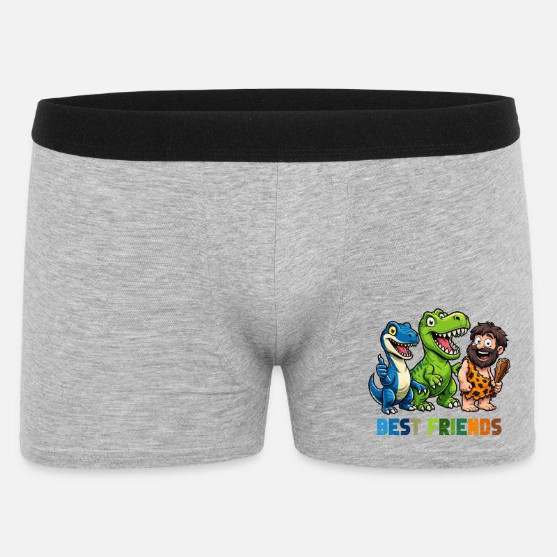 Dino Best Friends Caveman Comic - Boxer da uomo - grigio melange