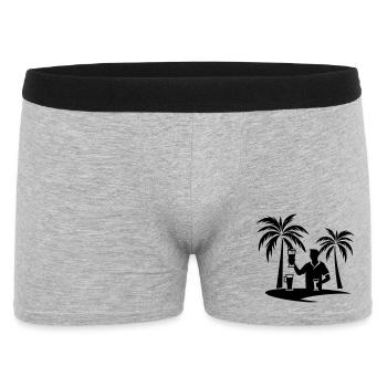 Silhouette de plage de palmiers de vacances - Boxer Homme - gris chiné - Devant