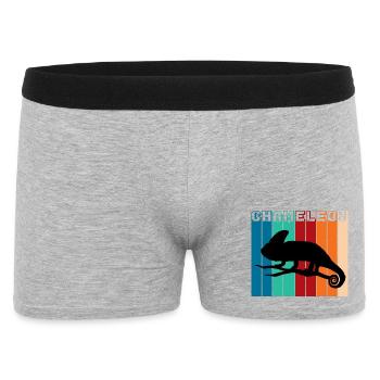 Silhouette Caméléon rétro Motif vintage de reptiles - Boxer Homme - gris chiné - Devant
