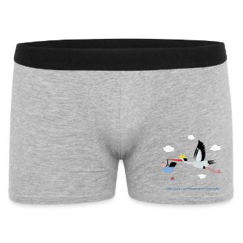 Alle Gute zum Feuerwehrnachwuchs - Buben - Männer Boxer Shorts - Grau meliert - Vorne