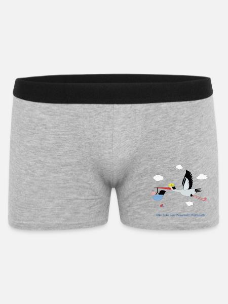 Alle Gute zum Feuerwehrnachwuchs - Buben - Männer Boxer Shorts - Grau meliert