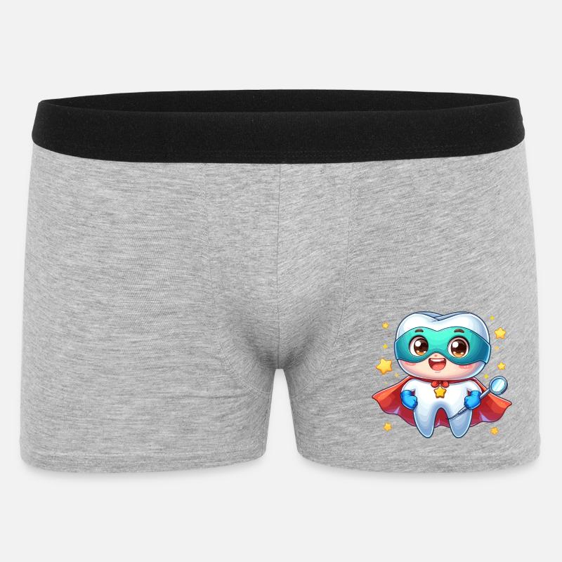 Zahn Superheld Zahnarzt Helden Dental Held - Männer Boxer Shorts - Grau meliert