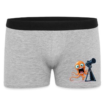 Photographe de pieuvre orange avec appareil photo - Boxer Homme - gris chiné - Devant