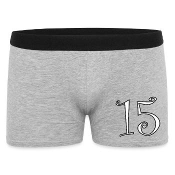 15. 15 ANS. 15e ANNIVERSAIRE. ANNIVERSAIRE 15 ANS. - Boxer Homme - gris chiné - Devant