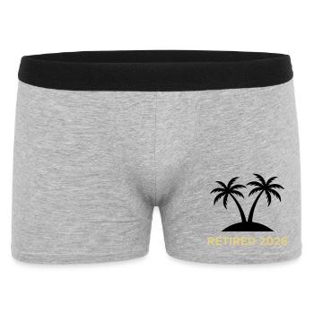 Retired 2026 Pension Palm Trees Logo - Men's Boxer Shorts - heather grey - Front