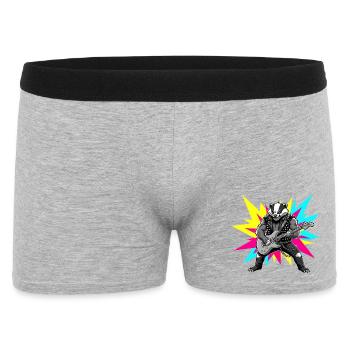 Heavy Metal Rocker Badger Guitar Rock Music - Men's Boxer Shorts - heather grey - Front