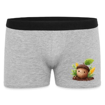 Autumnal Acorn Friend and Cute - Men's Boxer Shorts - heather grey - Front