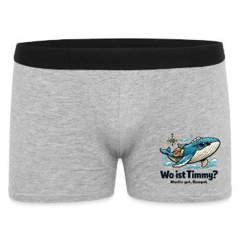 Wo ist Timmy Wal Ostsee Geschenk Nordsee Ostsee - Männer Boxer Shorts - Grau meliert - Vorne