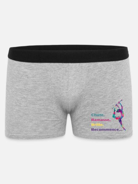 Chute-_Ramasse-_Recommence-- - Boxer Homme - gris chiné