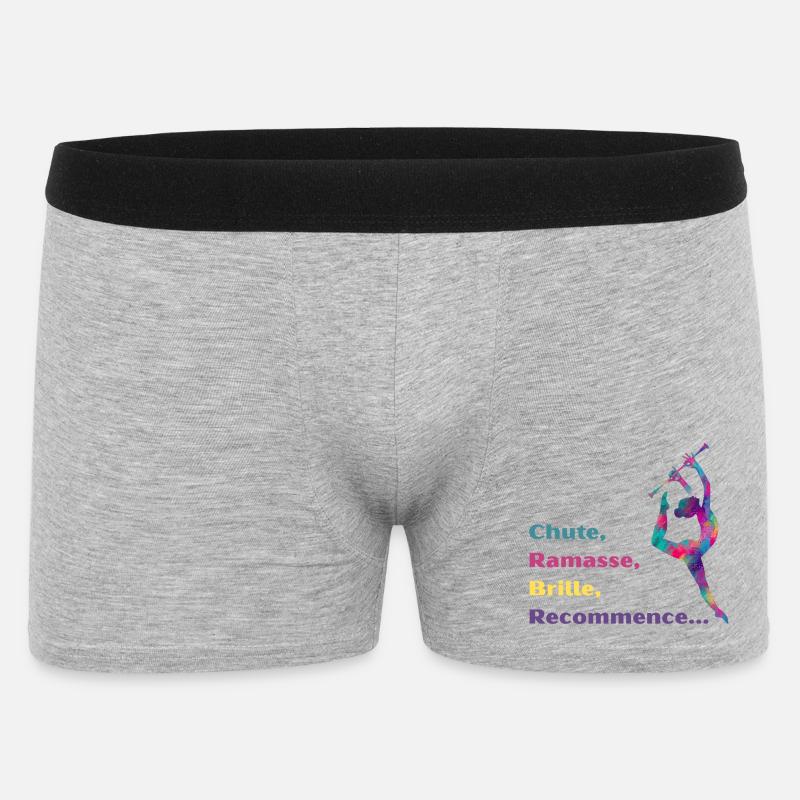 Chute-_Ramasse-_Recommence-- - Boxer Homme - gris chiné
