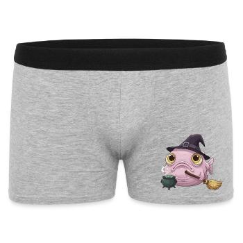 Poisson-Blobfish Drôle - Chapeau de Sorcière et Chaudron Magique - Boxer Homme - gris chiné - Devant