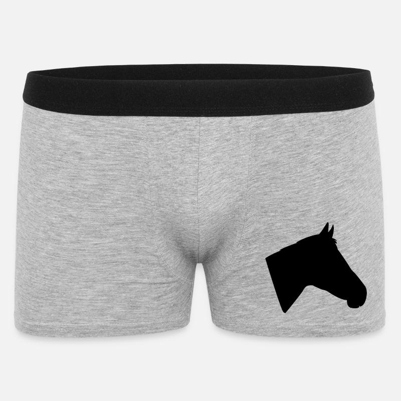 Pferdekopf - Männer Boxer Shorts - Grau meliert