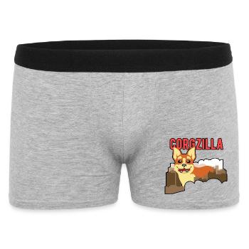 Corgzilla Funny Corgi Dog Monster Design - Men's Boxer Shorts - heather grey - Front