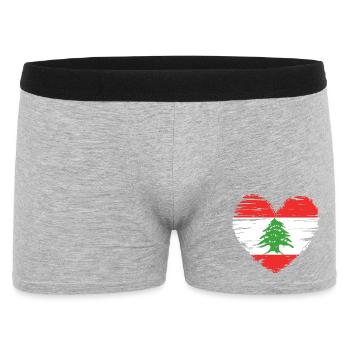 Cœur de cèdre Drapeau du Liban - Boxer Homme - gris chiné - Devant