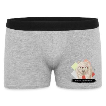 JvG Wombat "Bin dünner, net mehr Wombat." - Männer Boxer Shorts - Grau meliert - Vorne