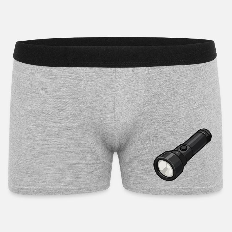 Illustration de lampe torche compacte - Boxer Homme - gris chiné