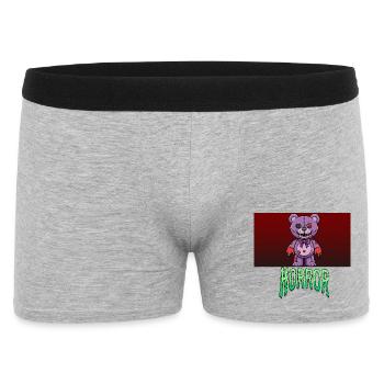Teddybär aus dem Horrorfilm - Männer Boxer Shorts - Grau meliert - Vorne