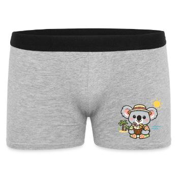 Beach koala with coconut - Men's Boxer Shorts - heather grey - Front