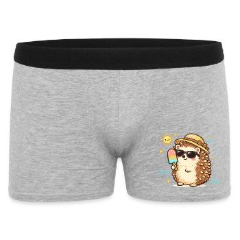 Sommer Igel mit Sonnenhut Eis - Men's Boxer Shorts - heather grey - Front