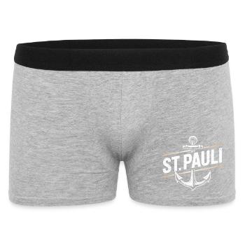 St. Pauli Hamburg Anker - Männer Boxer Shorts - Grau meliert - Vorne