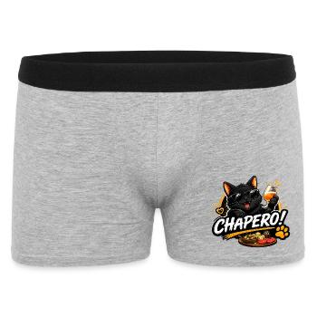 Chat noir Apéro Chic  - Boxer Homme - gris chiné - Devant