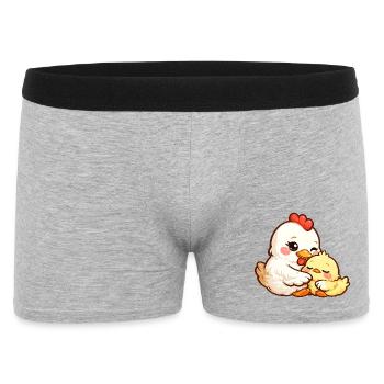 Mother hen cuddles with her little chick - Men's Boxer Shorts - heather grey - Front