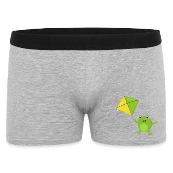 Une grenouille verte fait voler un cerf-volant – Fu - Boxer Homme - gris chiné - Devant