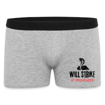 If Provoked: Bold Red Script on Black - Men's Boxer Shorts - heather grey - Front